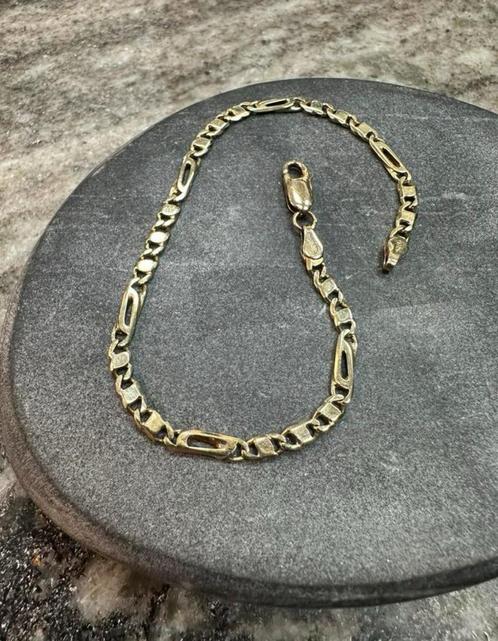 14K gouden massieve valkenoog armband, Sieraden, Tassen en Uiterlijk, Armbanden, Nieuw, Goud, Goud, Ophalen of Verzenden