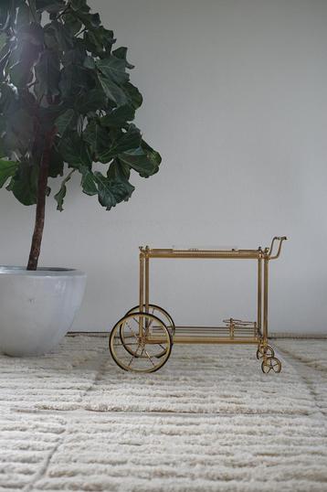 Spectaculaire antieke messing bar cart beschikbaar voor biedingen