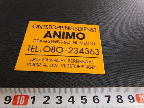 sticker Nijmegen ANIMO ontstoppingsdienst Graafseweg 80, Verzamelen, Stickers, Zo goed als nieuw, Bedrijf of Vereniging, Ophalen