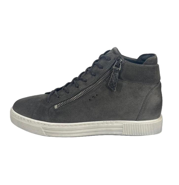 AQA maat 39 lerensneaker/rits donkergrijs - gratis verzenden, Kleding | Dames, Schoenen, Nieuw, Sneakers of Gympen, Grijs, Verzenden