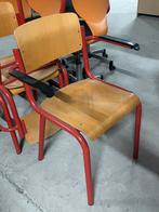 3 Schoolstoelen met armleuningen, Ophalen, Gebruikt, Bruin, X
