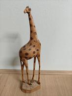 Handgesneden vintage Giraffe beeld hout, Ophalen of Verzenden