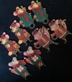 Set kerstboomhangers muis kerstkrans kerstcadeaus hout 8 st, Ophalen of Verzenden, Nieuw