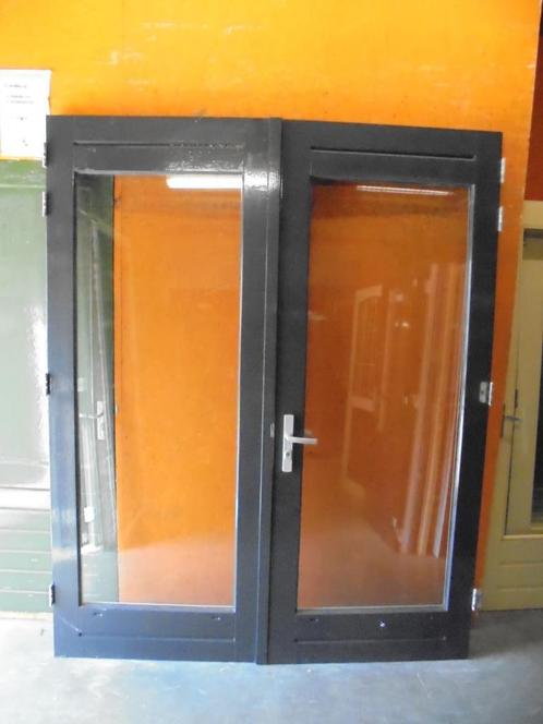 Openslaande tuindeuren dubbelglas 188 x 234,5 (nr. HW375A), Doe-het-zelf en Verbouw, Deuren en Horren, Zo goed als nieuw, Buitendeur