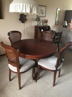 eettafel met 4 stoelen, Huis en Inrichting, Tafels | Eettafels, Ophalen, Overige materialen, Gebruikt, Klassiek
