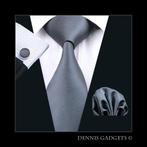 Dennis Gadgets: 100 % zijden stropdas ( 3 delig !! ) DG0311, Kleding | Heren, Stropdassen, Nieuw, Effen, Grijs, Ophalen