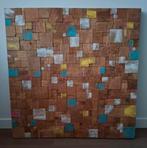 Houten blokken in groot vierkant, Antiek en Kunst, Kunst | Schilderijen | Abstract, Ophalen