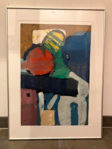 Ingelijst abstract schilderij beschikbaar voor biedingen