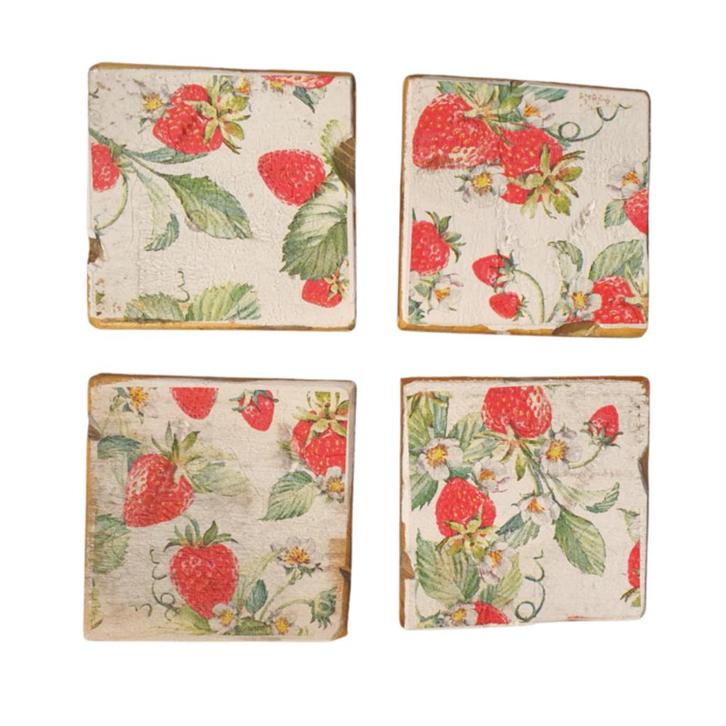 DUTCH MOOD - ONDERZETTERS - KLEUR - AARDBEITJES, Huis en Inrichting, Woonaccessoires | Onderzetters, Nieuw, Glas of Kopje, Ophalen of Verzenden