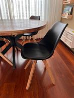 4 eetkamerstoelen zwart, Ophalen, Zwart, Kunststof