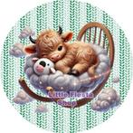 LF6946 icing frosting kalfje 20cm eetbare taart print top, Ophalen of Verzenden, Nieuw, Taarten, Versiering