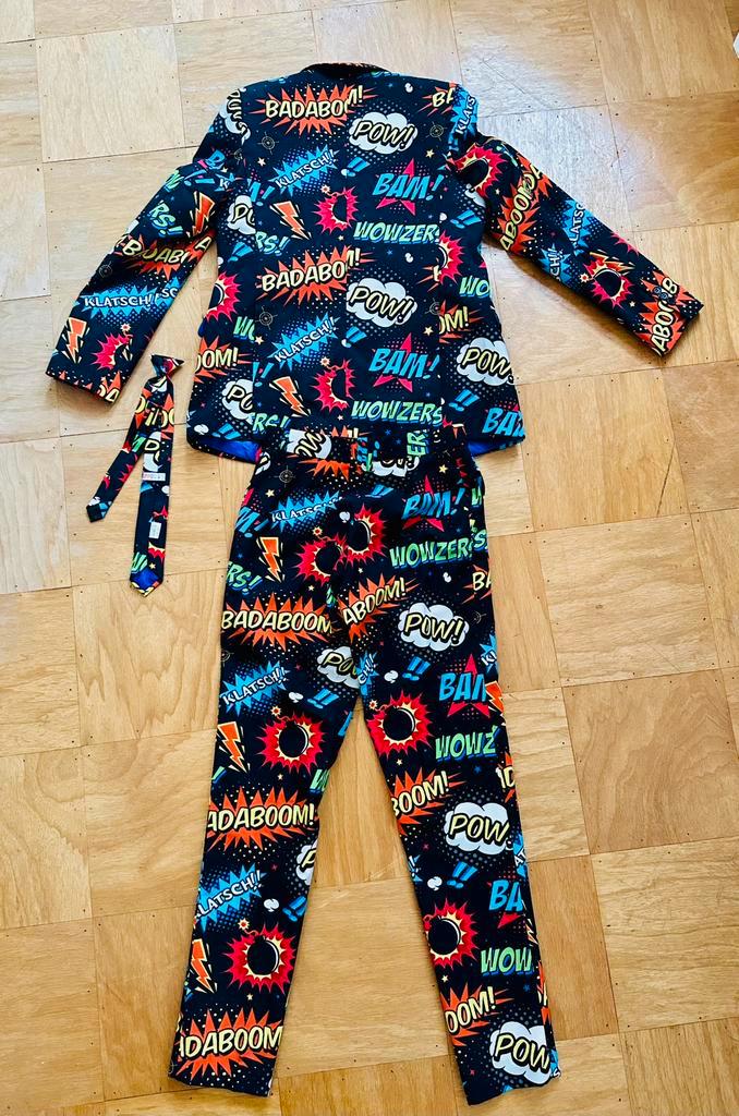 Opposuits Kaboom - comics pak (maat S, 170-176), Kleding | Heren, Kostuums en Colberts, Zo goed als nieuw, Maat 46 (S) of kleiner