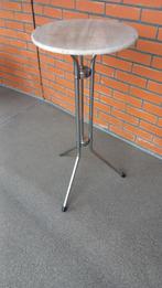 Bijzet tafeltje chroom en marmer, Ophalen, Overige materialen, Rond, Minder dan 50 cm