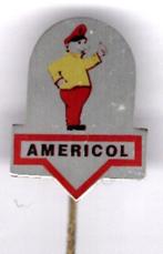 Americol olien en vetten blik speldje ( M_034 ), Verzamelen, Verzenden, Zo goed als nieuw, Transport, Speldje of Pin