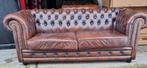 Chesterfield bank bruin gevlamd leer 1.90 breed + BEZORGING