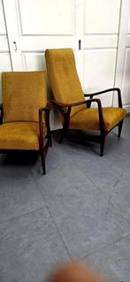 Unieke Topform Fauteuil's nieuw gestoffeerd, Hout, Twee, Bruin, Zo goed als nieuw