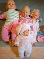 4 babypoppen waarvan 1 babyborn met kleertjes etc, Ophalen of Verzenden, Babypop