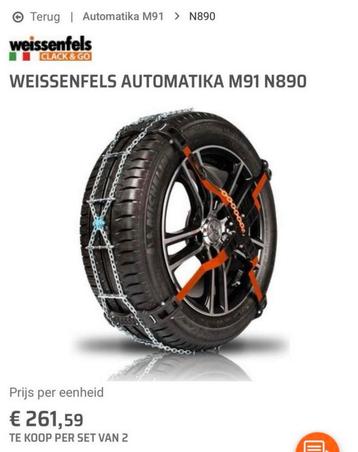 Weissenfels sneeuwkettingen NM91N890STD nieuw!! beschikbaar voor biedingen
