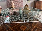 Ijzeren mandjes mintgroen 2 stuks, Ophalen, Overige materialen, Gebruikt, Mand