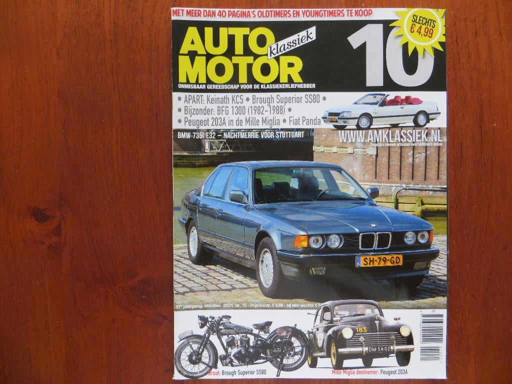 Auto Motor Klassiek 10 2021 BMW 735i E32, Fiat Panda, Ophalen of Verzenden, Nieuw, BMW