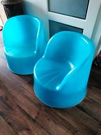 2x ikea stoel kimme blauw retro vintage stoelen design stij, Blauw, Ophalen of Verzenden, Zo goed als nieuw