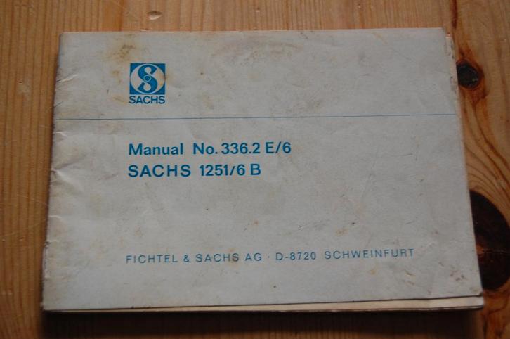 Sachs 1251/6 B handleiding, Motoren, Handleidingen en Instructieboekjes, Overige merken, Ophalen of Verzenden