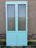 241hx115,5br Smalle hoge dubbele deur prachtig geetst glas