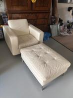 Leren Fauteuil met Hocker (metk Natuzzi ), Huis en Inrichting, Fauteuils, Ophalen of Verzenden, Gebruikt, Leer, 75 tot 100 cm