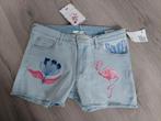 Korte spijkerbroek Michelle Morin bloem flamingo H&M 158, Kinderen en Baby's, Kinderkleding | Maat 158, Nieuw, Meisje, Ophalen of Verzenden