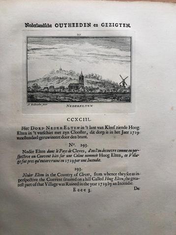 293 / Neder- Elten in het land van Cleef Kopergravure 1733 beschikbaar voor biedingen