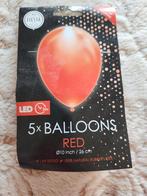5 Rode LED Ballonnen - Nieuw, Ophalen of Verzenden, Nieuw, Versiering, Verjaardag