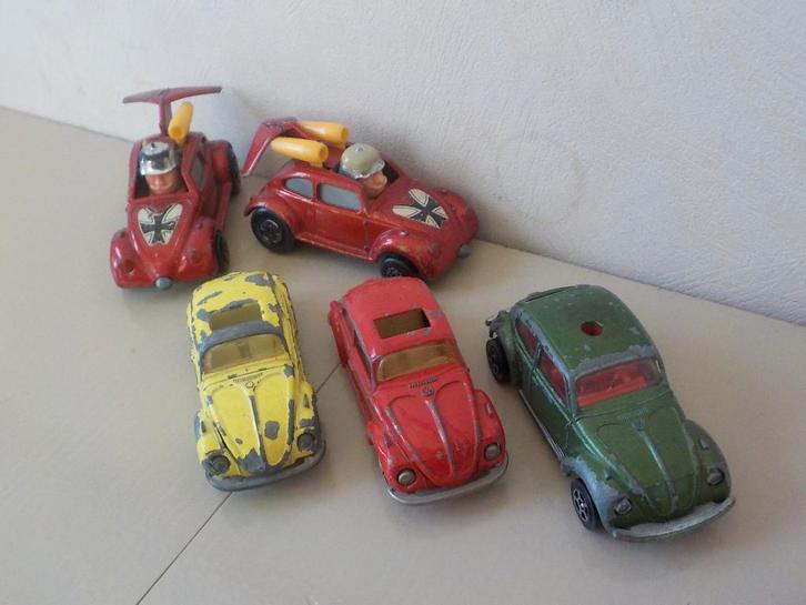 5x VW Volkswagen Kever Matchbox Majorette Whizzwheels, Hobby en Vrije tijd, Modelauto's | 1:50, Gebruikt, Auto, Overige merken