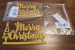 Merry Christmas Taart Topper - Nieuw, Ophalen of Verzenden, Nieuw, Versiering, Kerst of Sinterklaas