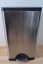 Simplehuman pedaalafvalemmer 38 liter van RVS, Huis en Inrichting, Ophalen, Gebruikt, Met pedaal, Rvs