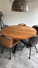 Ronde eettafel, Ophalen, 100 tot 150 cm, Rond, Zo goed als nieuw
