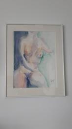 Aquarel Modern naakt, Antiek en Kunst, Ophalen