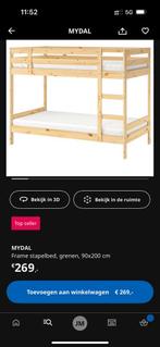 Ikea stapelbed Mydal 1 jaar oud, Huis en Inrichting, Slaapkamer | Stapelbedden en Hoogslapers, 90 cm, Tweepersoons, Ophalen of Verzenden
