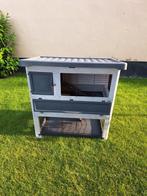Stevig konijnenhok met binnenverblijf, Dieren en Toebehoren, Knaagdieren en Konijnen | Hokken en Kooien, Ophalen, 90 cm of meer