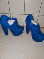 Kobaltblauwe plateau enkellaarsjes maat 38, Kleding | Dames, Schoenen, Verzenden, Nieuw, Zwart