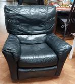 leren relax fauteuil, Huis en Inrichting, Stoelen, Ophalen, Gebruikt, Zwart, Leer