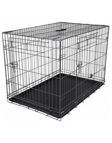 Hondenench 2 deurs zwart - 91x56x63 cm opvouwbaar met kussen beschikbaar voor biedingen