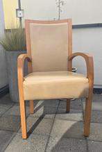 4 Stoelen voor eettafel, eetkamerstoel leer met licht eiken., Huis en Inrichting, Stoelen, Ophalen, Zo goed als nieuw, Leer, Vier