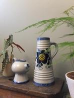vrolijke vintage vaas, kan met bloemendecor, west germany, Ophalen