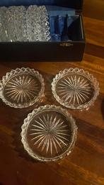12 vintage glazen onderzetter, Antiek en Kunst, Antiek | Glas en Kristal, Ophalen of Verzenden