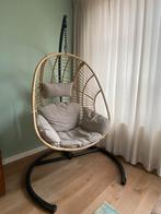 Hangstoel / Schommelstoel “Gjern” Beige/Grijs polyrotan, Huis en Inrichting, Stoelen, Ophalen, Gebruikt, Riet of Rotan, Scandinavian Living