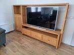 Licht eiken TV meubelkast, Ophalen, Gebruikt, 100 tot 150 cm, Eikenhout