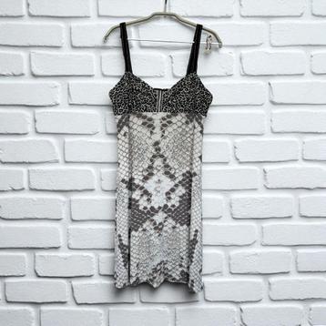 Marc Cain Jurk Maat N4 Beige Grijs Panter Slangen Print beschikbaar voor biedingen