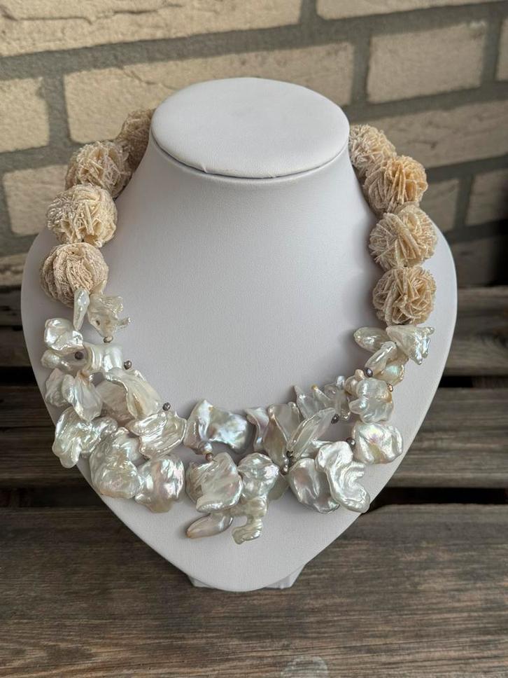 Woestijnroos , barok keshi zoetwater Parel ketting, Sieraden, Tassen en Uiterlijk, Edelstenen, Nieuw, Ophalen of Verzenden