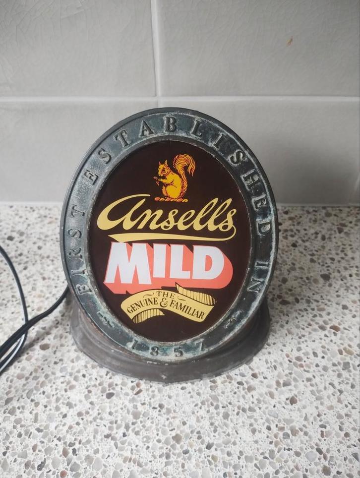 verlicht Ansells Mild bier tap front, Verzamelen, Biermerken, Gebruikt, Reclamebord, Plaat of Schild, Overige merken, Ophalen of Verzenden