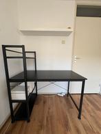 Compact Zwart Bureau met Planken, Huis en Inrichting, Bureaus, Ophalen, Zo goed als nieuw, Bureau